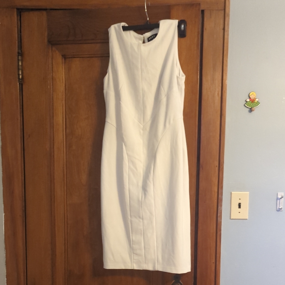 DKNY Elegant Cream Midi Dress